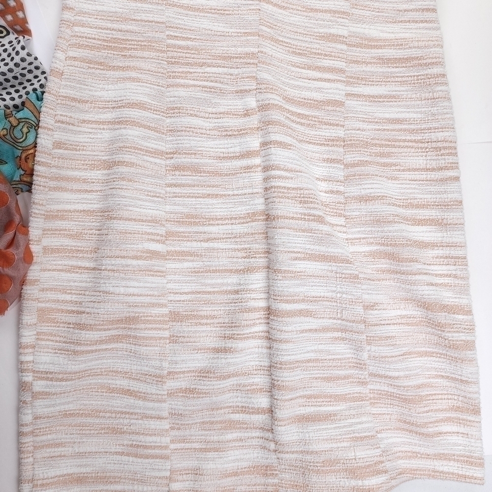 Sharagano White Beige Tweed  Dress Sz 14 - Picture 10 of 12